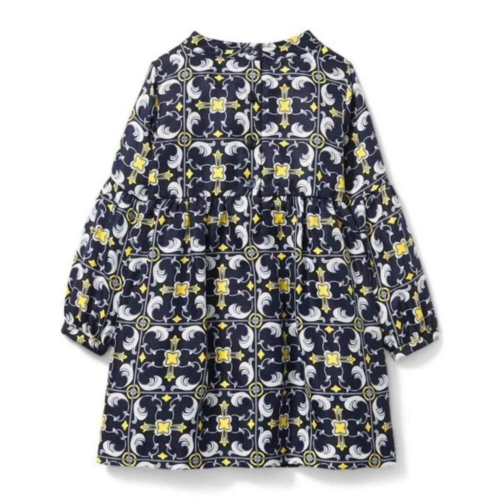 Janie and Jack Medallion Scarf Print Dress